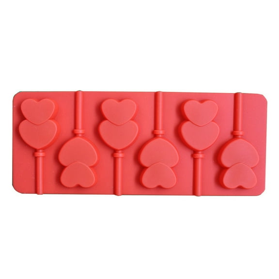 Heart Jelly Lollipop Mould Chocolate Love Double Ice Silicone Cube Gift Lolly Cake Mould