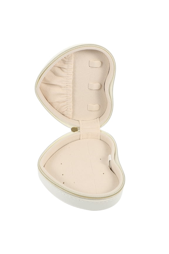Portable Travel Jewelry Organizer Heart Shaped 1 Set Jewelry Case with Lid Storage Box