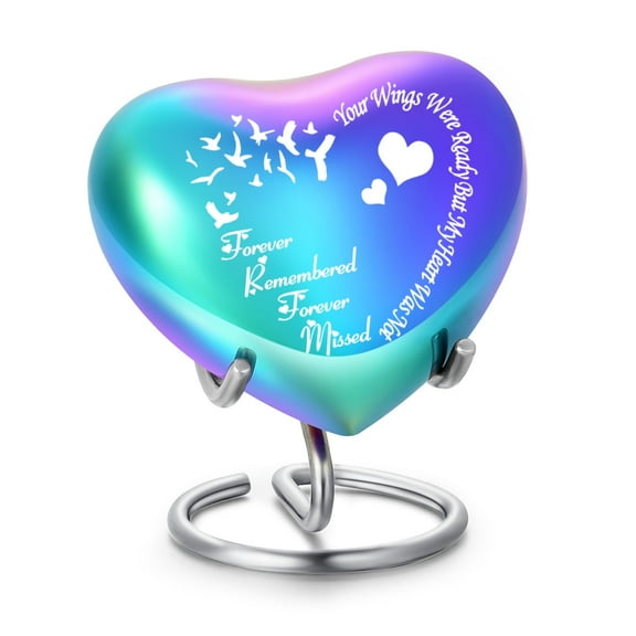 Heart Keepsake Urn - For Human Ashes Mini Urn with Box & Stand Heart Shaped Urn Memorial Small Keepsake Urn Handcrafted Small Memorial Urn for Ashes