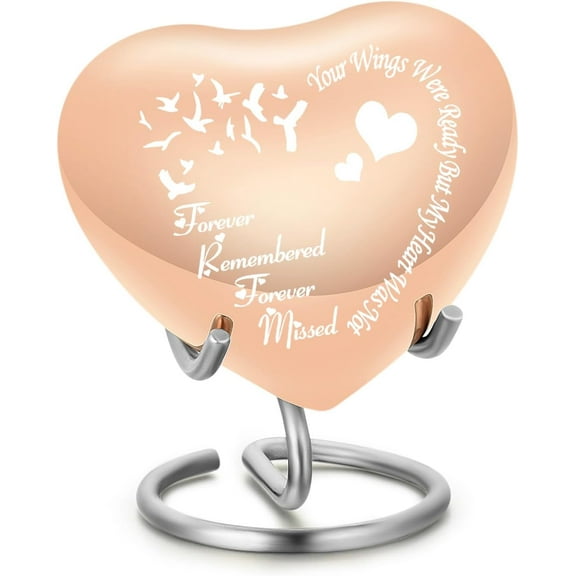 Heart Keepsake Urn - Mini Heart Cremation Urn with Stand & Premium Box - Small Keepsake Urn Heart Keepsake Urn Heart Cremation Urn with Stand