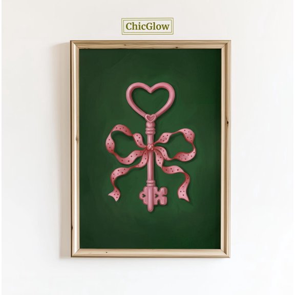 Heart Key Bow Wall Art Home Decor