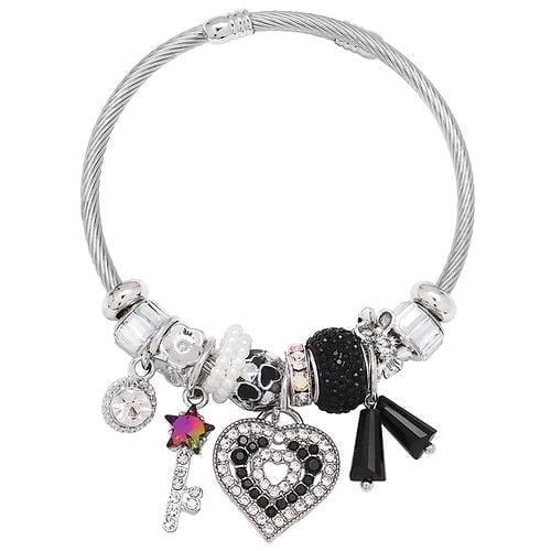Freebird Jewelry Box Heart & Key Bracelet - Black
