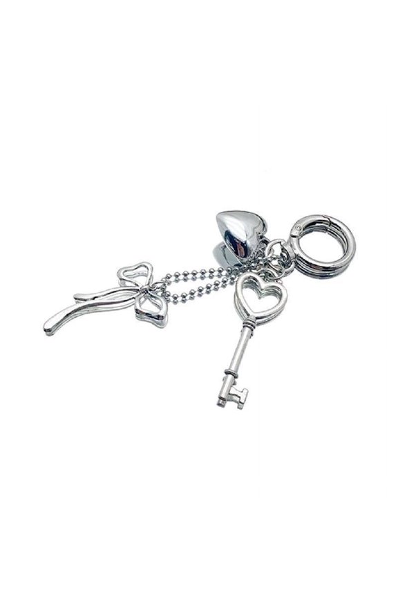 Heart Key Chain Bowknot Multifuntional Bag Accessory Love Key Pendant Metal Key Holder Bag Ornament Key Accessory