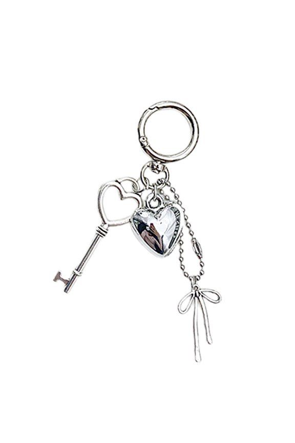 Heart Key Chain Bowknot Multifuntional Bag Accessory Love Key Pendant Metal Key Holder Bag Ornament Key Accessory