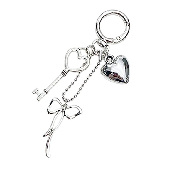 Heart Key Chain Bowknot Multifuntional Bag Accessory Love Key Pendant Metal Key Holder Bag Ornament Key Accessory