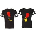 thumbnail image 1 of Heart Key Lock Matching Couple Cotton Jerseys (Men Black / Women Black) (Men M / Women M), 1 of 3
