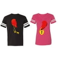 thumbnail image 1 of Heart Key Lock Matching Couple Cotton Jerseys (Men Black / Women Pink) (Men XXL / Women XXL), 1 of 3