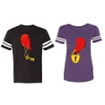thumbnail image 1 of Heart Key Lock Matching Couple Cotton Jerseys (Men Black / Women Purple) (Men XL / Women L), 1 of 3