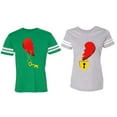 thumbnail image 1 of Heart Key Lock Matching Couple Cotton Jerseys (Men Green / Women Heather) (Men XXL / Women S), 1 of 3