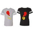 thumbnail image 1 of Heart Key Lock Matching Couple Cotton Jerseys (Men Heather / Women Black) (Men XL / Women M), 1 of 3