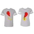 thumbnail image 1 of Heart Key Lock Matching Couple Cotton Jerseys (Men Heather / Women Heather) (Men L / Women M), 1 of 3