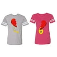 thumbnail image 1 of Heart Key Lock Matching Couple Cotton Jerseys (Men Heather / Women Pink) (Men XXL / Women L), 1 of 3