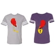 thumbnail image 1 of Heart Key Lock Matching Couple Cotton Jerseys (Men Heather / Women Purple) (Men M / Women M), 1 of 3
