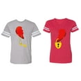 thumbnail image 1 of Heart Key Lock Matching Couple Cotton Jerseys (Men Heather / Women Red) (Men S / Women S), 1 of 3