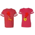 thumbnail image 1 of Heart Key Lock Matching Couple Cotton Jerseys (Men Red / Women Red) (Men L / Women XL), 1 of 3