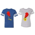 thumbnail image 1 of Heart Key Lock Matching Couple Cotton Jerseys (Men Royal / Women Heather) (Men S / Women M), 1 of 3
