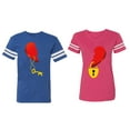 thumbnail image 1 of Heart Key Lock Matching Couple Cotton Jerseys (Men Royal / Women Pink) (Men M / Women XL), 1 of 3