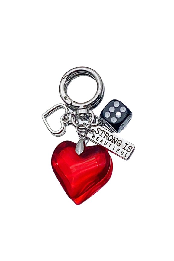 Heart Key Pendant Heart Keychain Heart Bag Ornament Fashion Key Accessory Key Adornment for Fashionable Individual