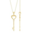 thumbnail image 1 of Heart Key Pendant Necklace with Diamond for Women (HI-SI Quality, Rosec Jewels), 10K Yellow Gold, 1 of 8