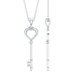 thumbnail image 1 of Rosec Jewels Heart Key Pendant Necklace with Diamond for Women (HI-SI Quality) - Chain included - Ready to Gift with Jewelry Box, 925 Sterling Silver, 1 of 6