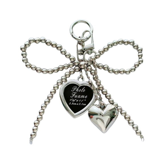 Heart Keychain Bag Charm Bows Car Keyrings Ornaments Handbag Charm Pendant