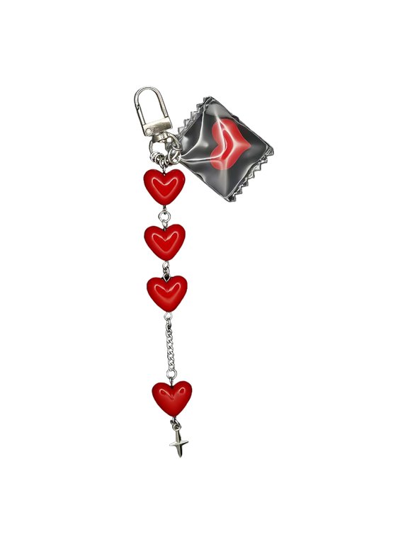 Heart Keychain Candy Bag Charm Alloy Resin Pendant For Keys Backpacks Gifts