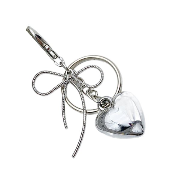 Heart Keychain Elegant Bowknot Key Ornament Multifuntional Bag Decoration Chic Heart Keychain Suitable for Everyday Use