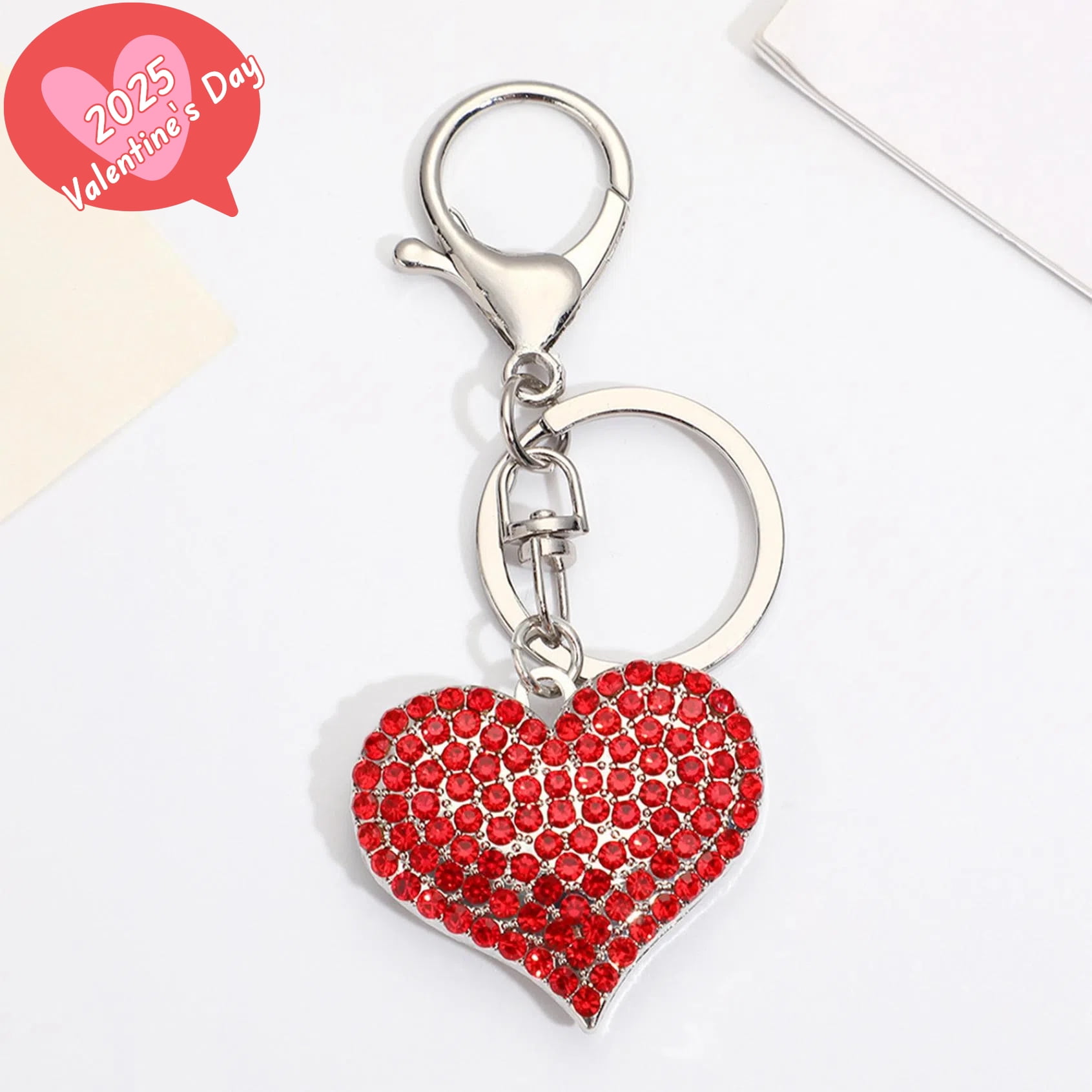 Flykitty Snack Charm Keychain – PU Leather Heart Shape For Bags, Keys, Or Car Accessories