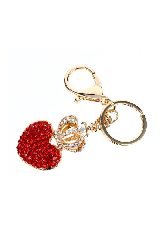Heart Keychain Red Keyrings Car Rhinestone Miss Lovers