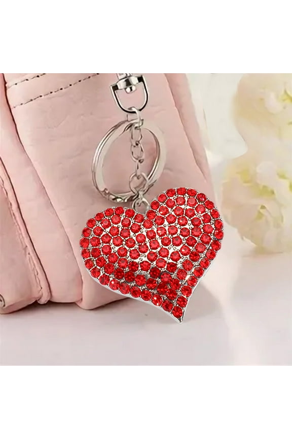 Heart Keychain Valentine's Day Pendant Backpack Charm Shoulder Bag Decor Holiday Gift Daily Use Accessory Alloy Material