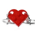 thumbnail image 1 of Heart Keychain for Couples Boyfriend Girlfriend Lego Key Chain  Valentine's Day Gifts Stuff Presents Red Keychains, 1 of 6