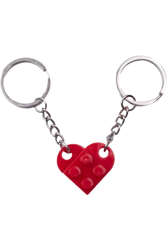 Heart Keychains Matching Brick Keychain for Couples Keychain Heart Building Block Keychain for Boyfriend Girlfriend