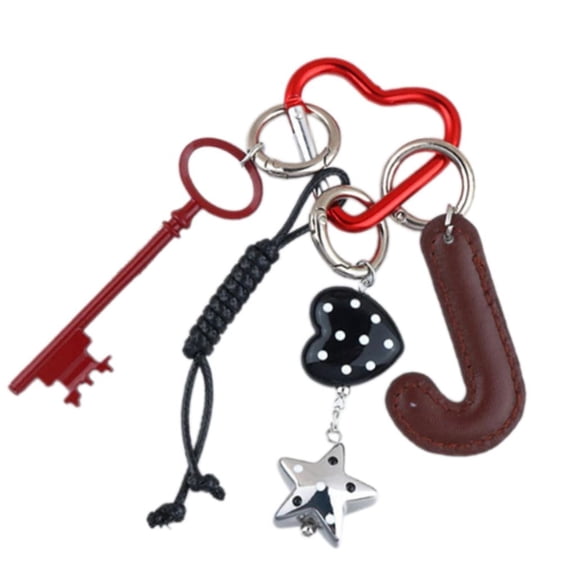 Heart Keyholders Letter Keychain Pendant Bag Charm Trendy Keyring Car Key Chains