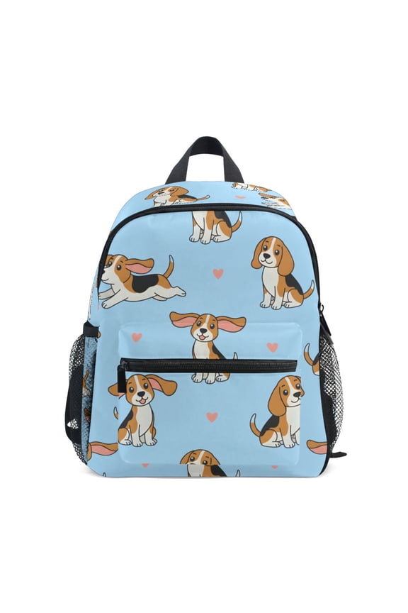 Heart King Charles Dog Pattern Mini Backpack Cute Small Backpack with Chest Strap and Whistle Ages 3-8