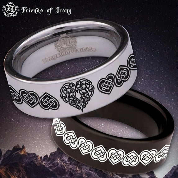 Heart Knot Tungsten Carbide Ring