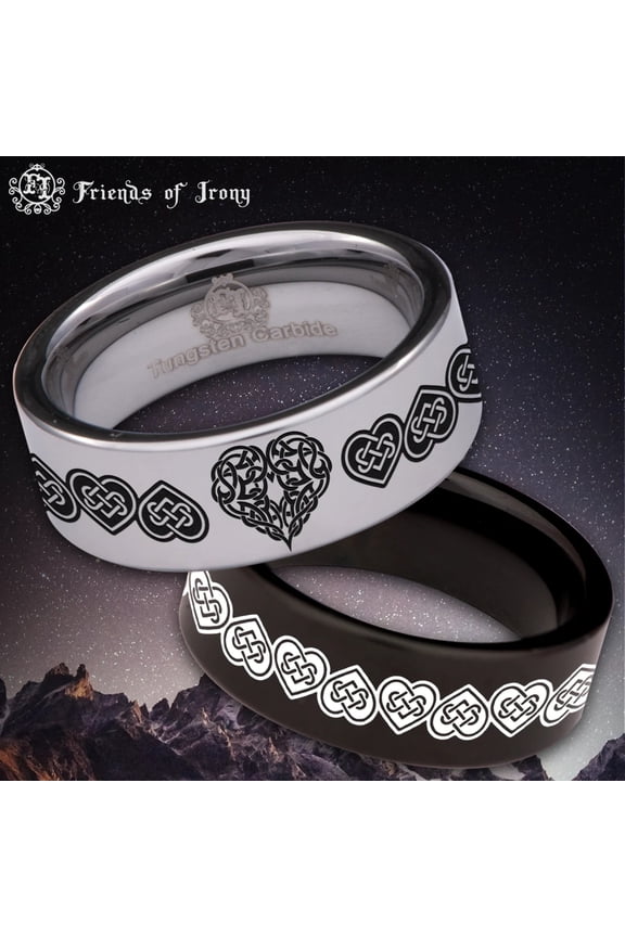 Heart Knot Tungsten Carbide Ring