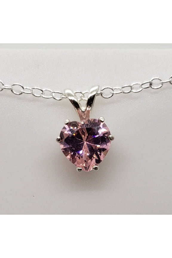 Heart Kunzite Sterling Silver Necklace