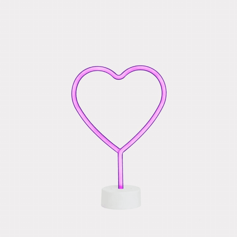 Heart LED Neon Desk Lamp Pink