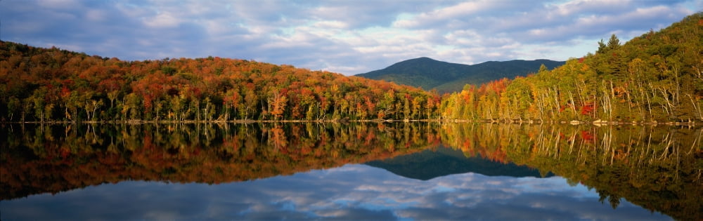 Heart Lake Adirondack Mountains New York State USA Canvas Art - Panoramic Images (27 x 9)