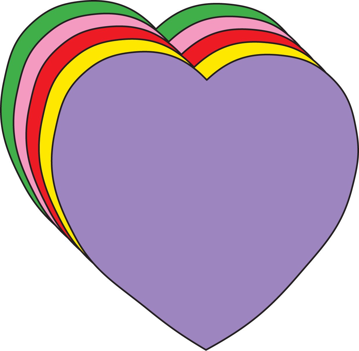 Heart Large Assorted Color Creative Cut-Outs- 5.5” 