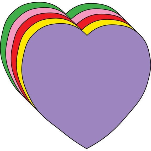 SHAPES ETC. Heart Large Assorted Color Creative Cut-Outs- 5.5&rdquo;