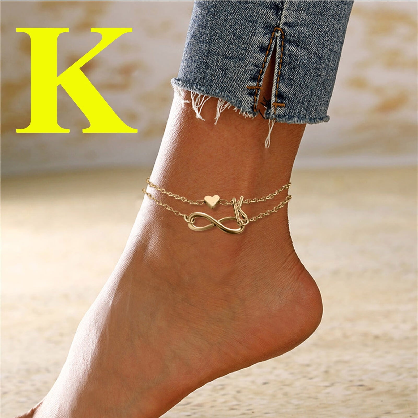 Anklet with clearance letter a