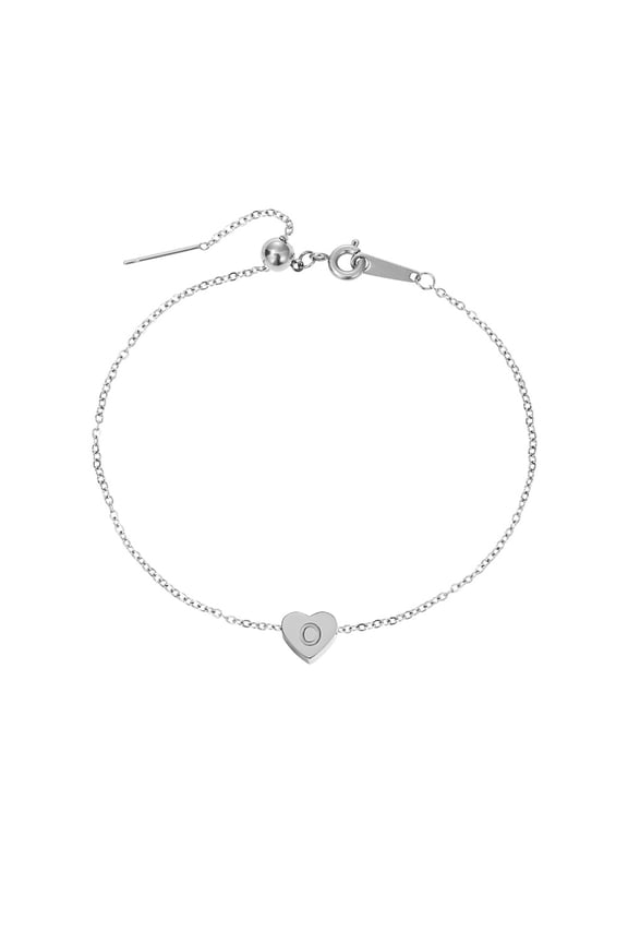 Heart Layer Initial Letter Silver Anklet For Women Summer Jewelry Layered Chain Foot Bracelet Feminine Idea