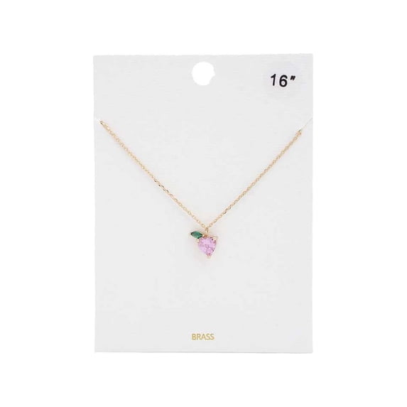 Heart Leaf Charm Stone Necklace Multi