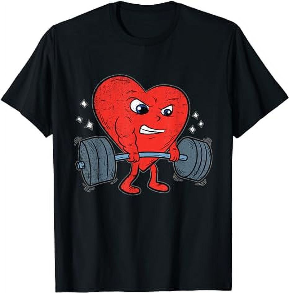 Heart Lifting Workout Valentines Day Cool Gym Bodybuilding TShirt