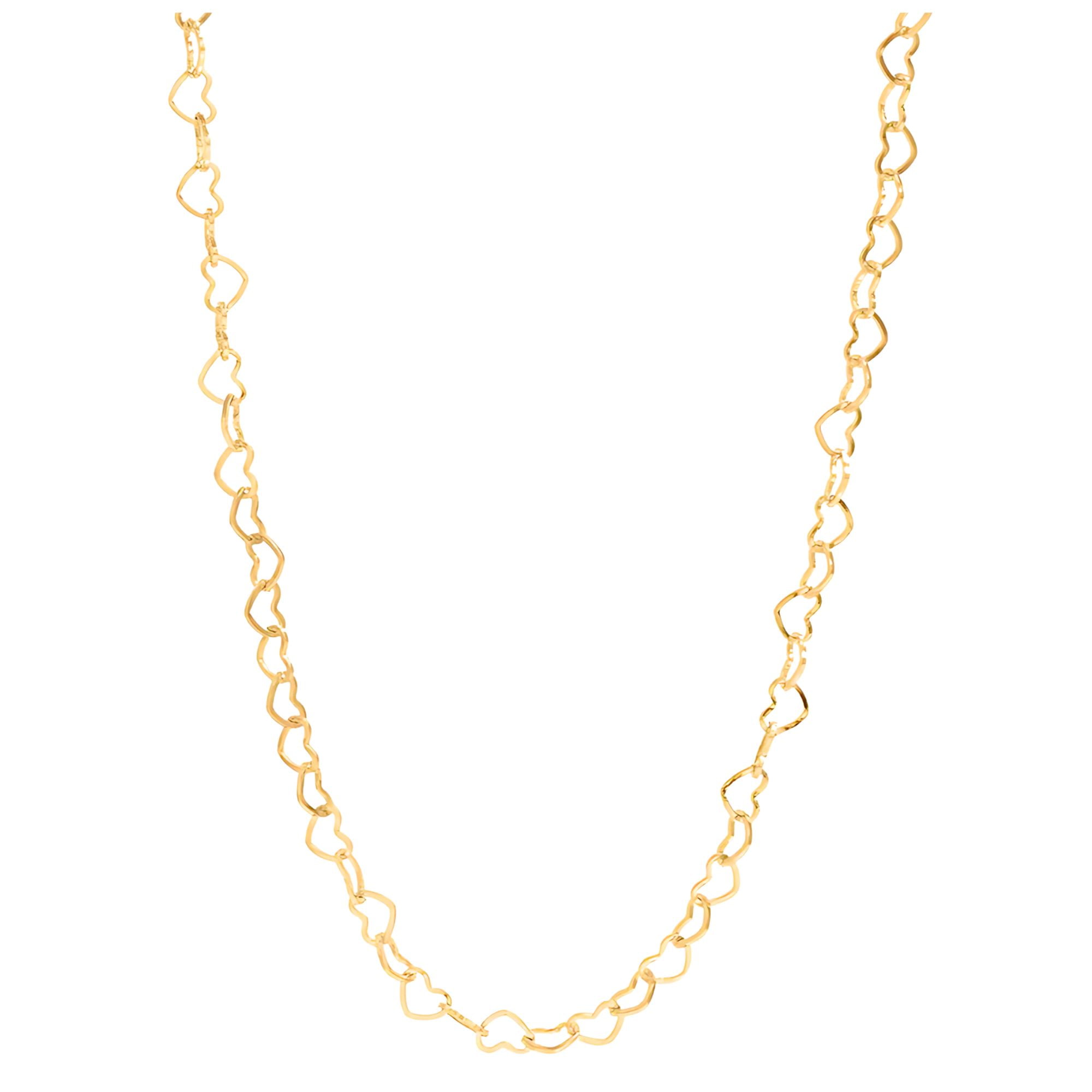 Heart Link Chain Necklace for Women 20 Inch 18K Gold PVD Plated Stainless Steel Ginger Lyne