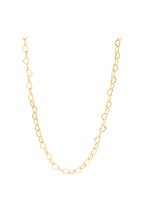 Heart Link Chain Necklace for Women 20 Inch 18K Gold PVD Plated Stainless Steel Ginger Lyne