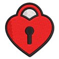 thumbnail image 1 of Heart Lock Key Applique Multi-Color Embroidered Iron-On Patch - 3 Inch Medium, 1 of 5