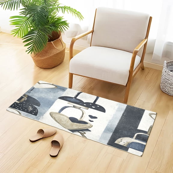 Heart Lock Pattern Plush Absorbent Bath Mat Non Slip TPR Backing 39"x20" Soft Durable