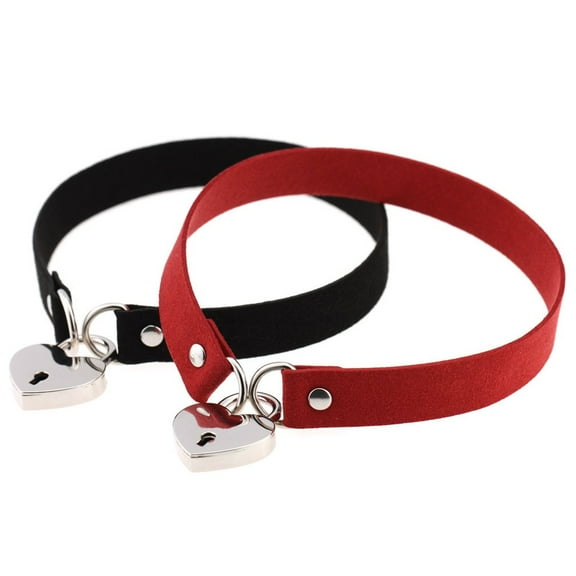 Heart Locket Choker in black with Key